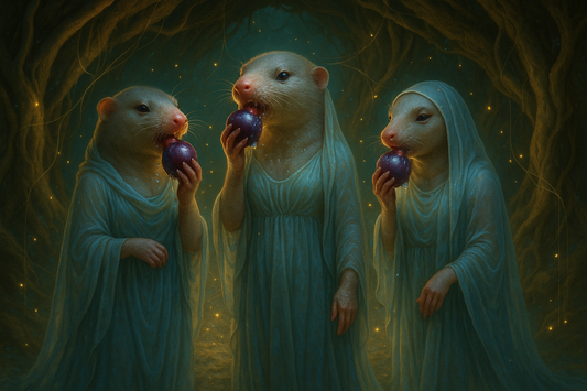 Three "Weird Sister" moles in a grotto